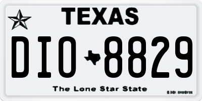 TX license plate DIO8829
