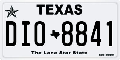 TX license plate DIO8841