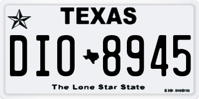 TX license plate DIO8945