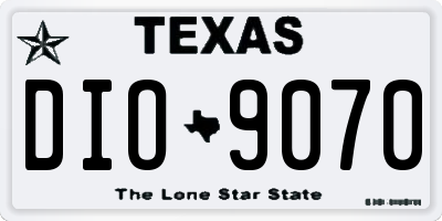 TX license plate DIO9070