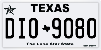 TX license plate DIO9080