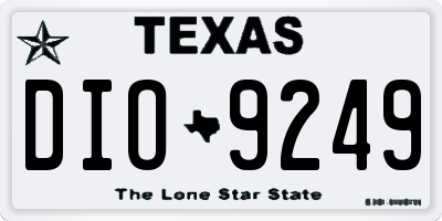 TX license plate DIO9249
