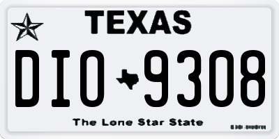 TX license plate DIO9308