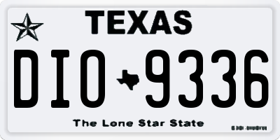 TX license plate DIO9336