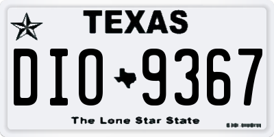 TX license plate DIO9367