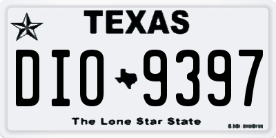 TX license plate DIO9397