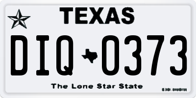 TX license plate DIQ0373