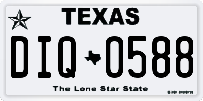TX license plate DIQ0588