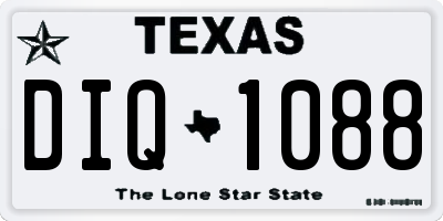 TX license plate DIQ1088