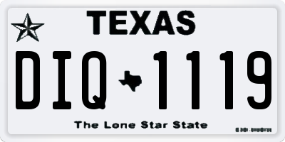 TX license plate DIQ1119