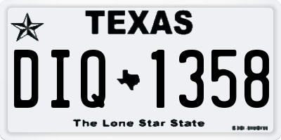 TX license plate DIQ1358