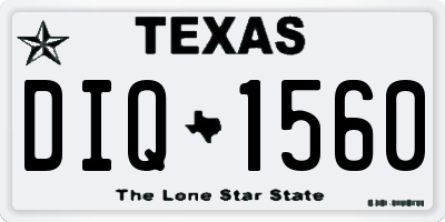 TX license plate DIQ1560