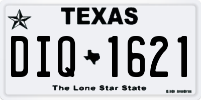 TX license plate DIQ1621