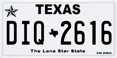 TX license plate DIQ2616