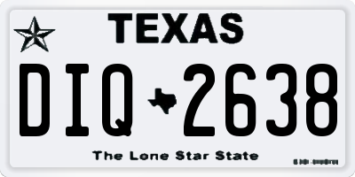 TX license plate DIQ2638