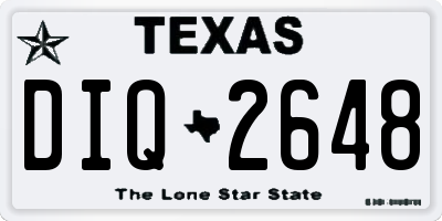 TX license plate DIQ2648