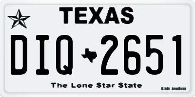 TX license plate DIQ2651