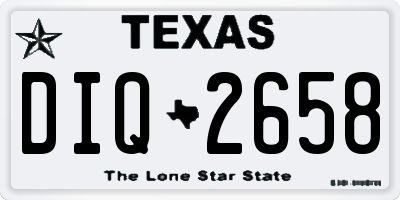 TX license plate DIQ2658