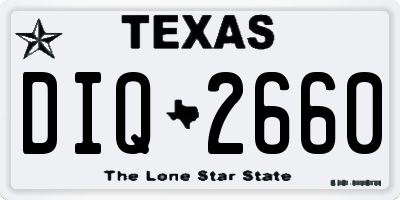 TX license plate DIQ2660