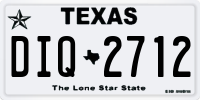TX license plate DIQ2712