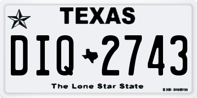 TX license plate DIQ2743