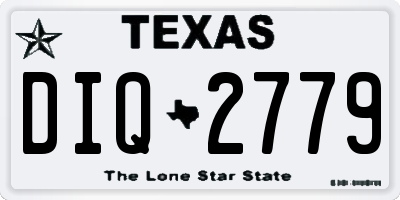TX license plate DIQ2779