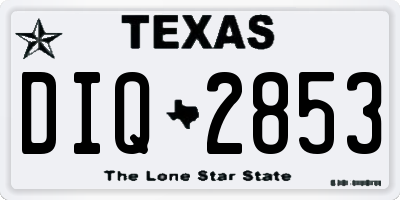 TX license plate DIQ2853