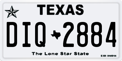 TX license plate DIQ2884