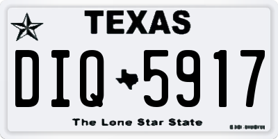 TX license plate DIQ5917