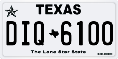 TX license plate DIQ6100