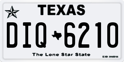 TX license plate DIQ6210