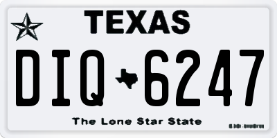 TX license plate DIQ6247
