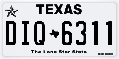 TX license plate DIQ6311