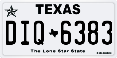 TX license plate DIQ6383
