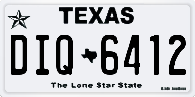 TX license plate DIQ6412