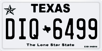 TX license plate DIQ6499