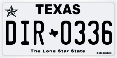 TX license plate DIR0336
