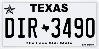 TX license plate DIR3490