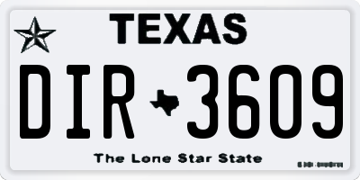 TX license plate DIR3609