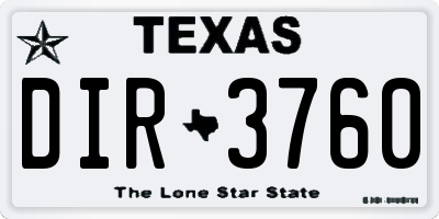 TX license plate DIR3760