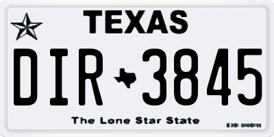 TX license plate DIR3845