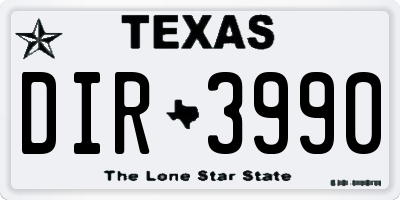 TX license plate DIR3990