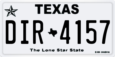TX license plate DIR4157