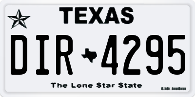 TX license plate DIR4295