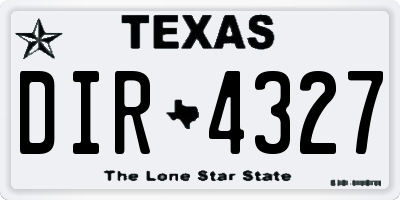 TX license plate DIR4327