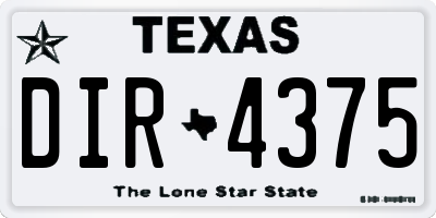 TX license plate DIR4375