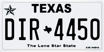 TX license plate DIR4450