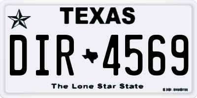 TX license plate DIR4569