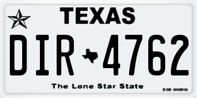 TX license plate DIR4762