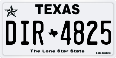 TX license plate DIR4825